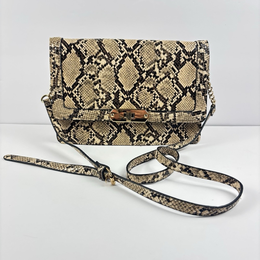 A New Day Crossbody Bag Animal Snakeskin Purse Toggle Opening